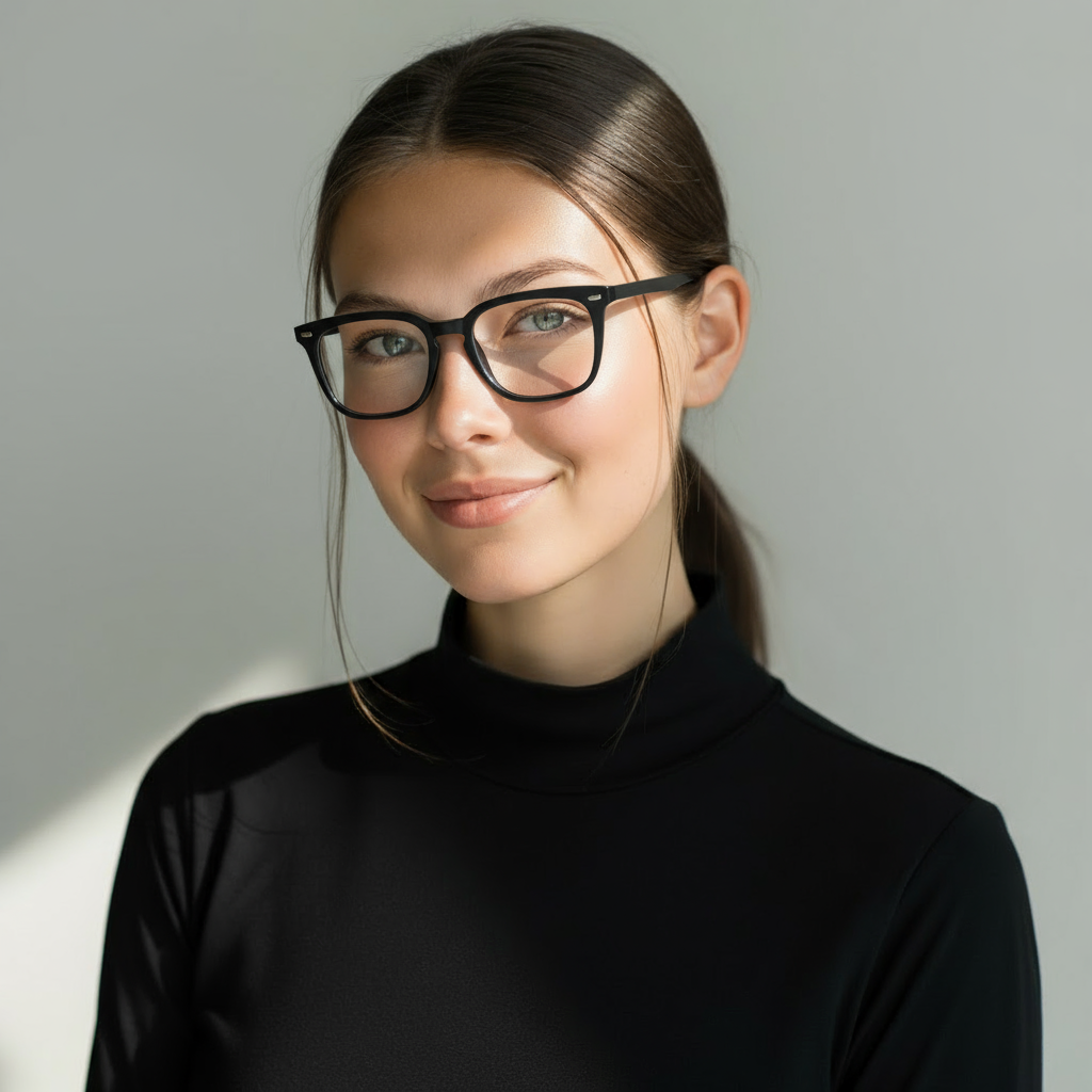 Clear eyeglasses on a white background @black