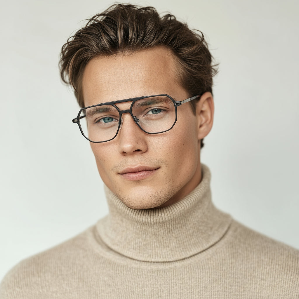 Aviator grey eyeglasses