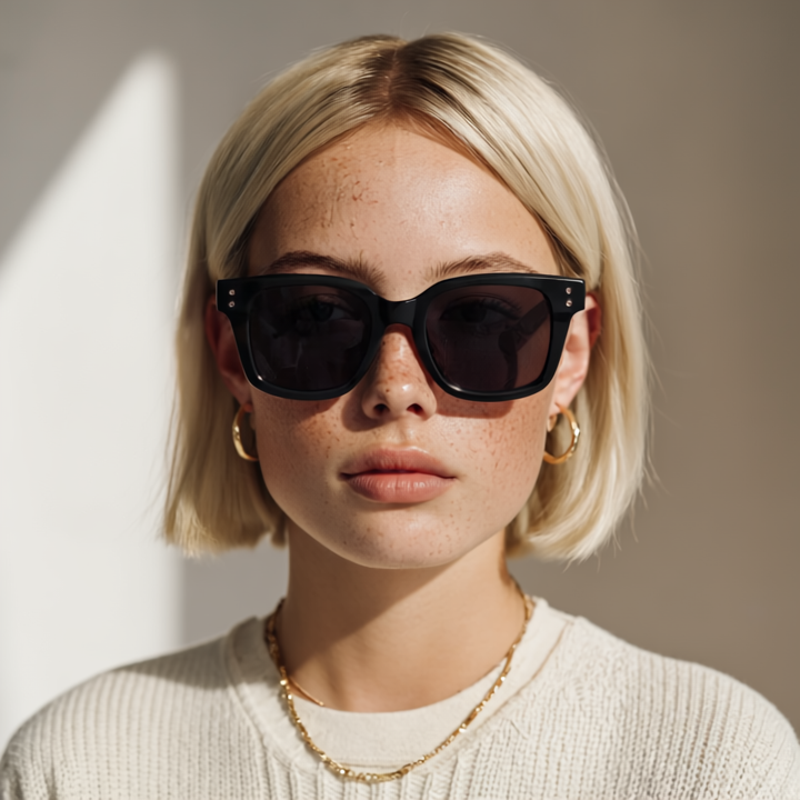 Square black sunglasses