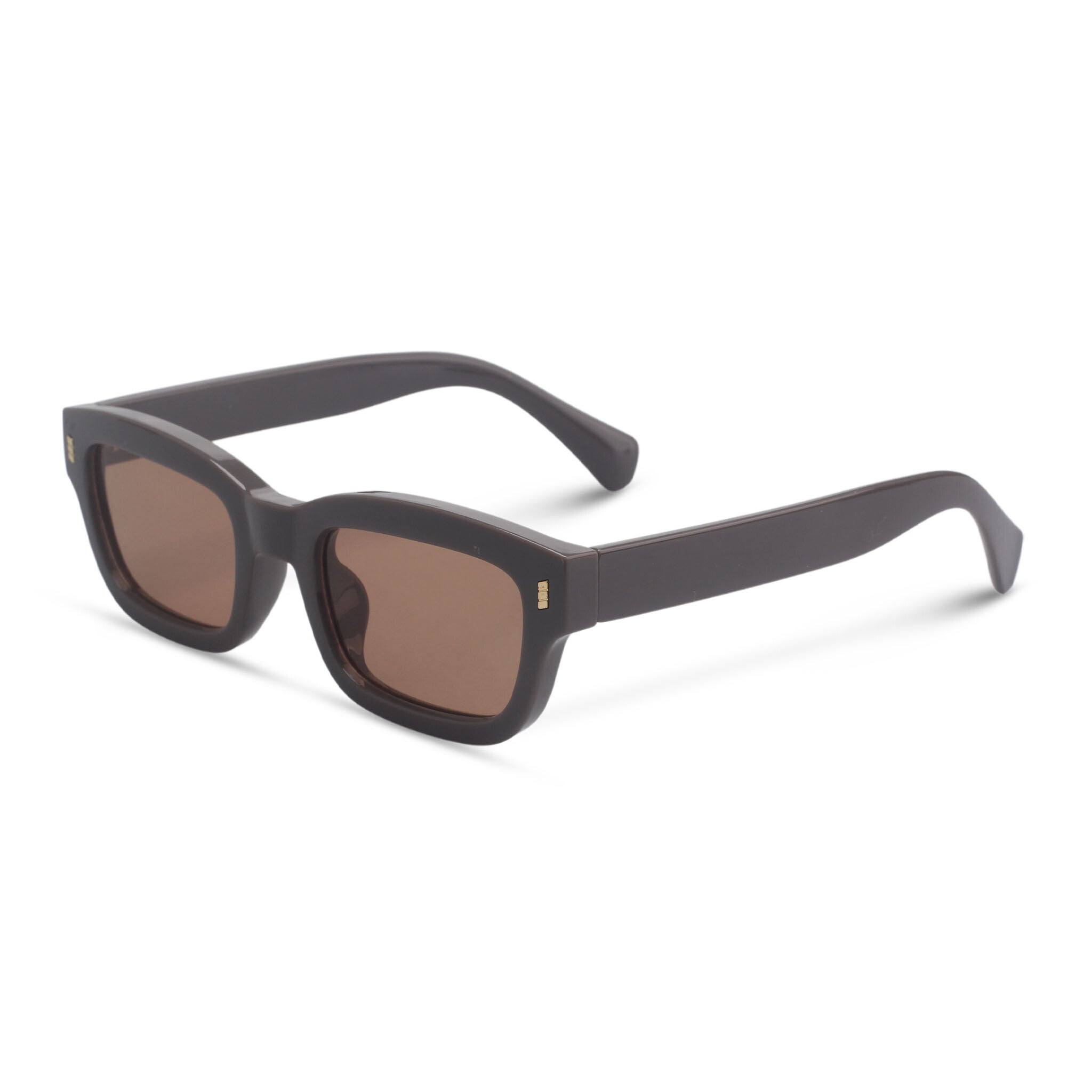 Rectangular coffee brown sunglasses