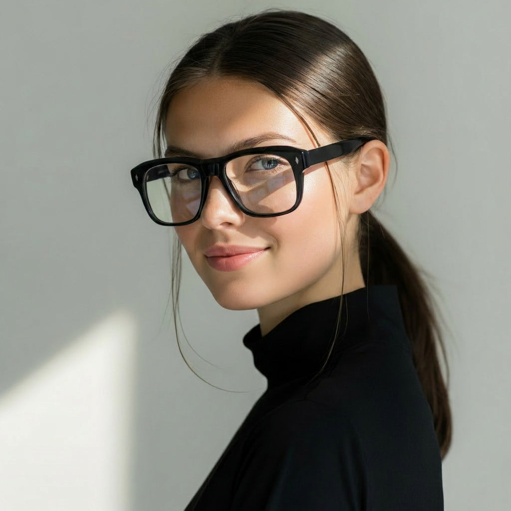 Amalfi square black eyeglasses