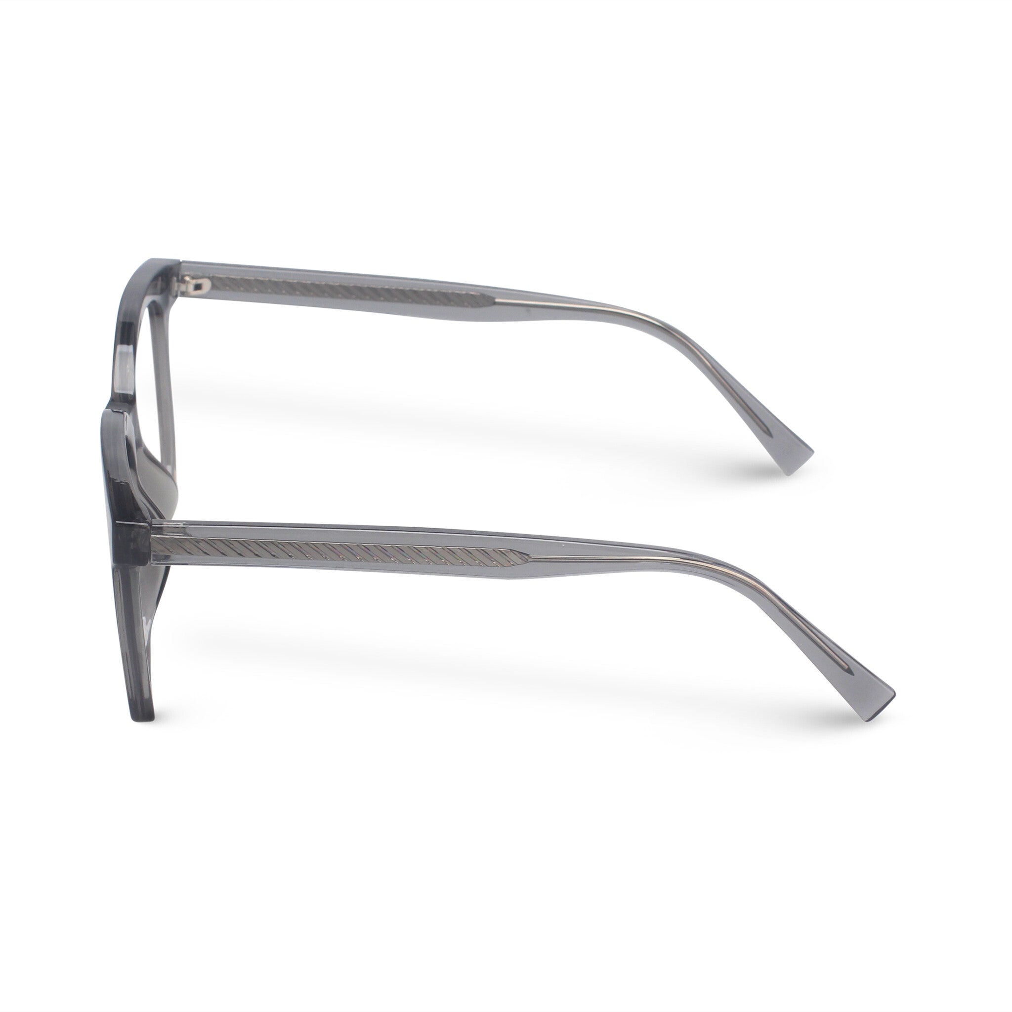 Oversized square grey eyeglasses