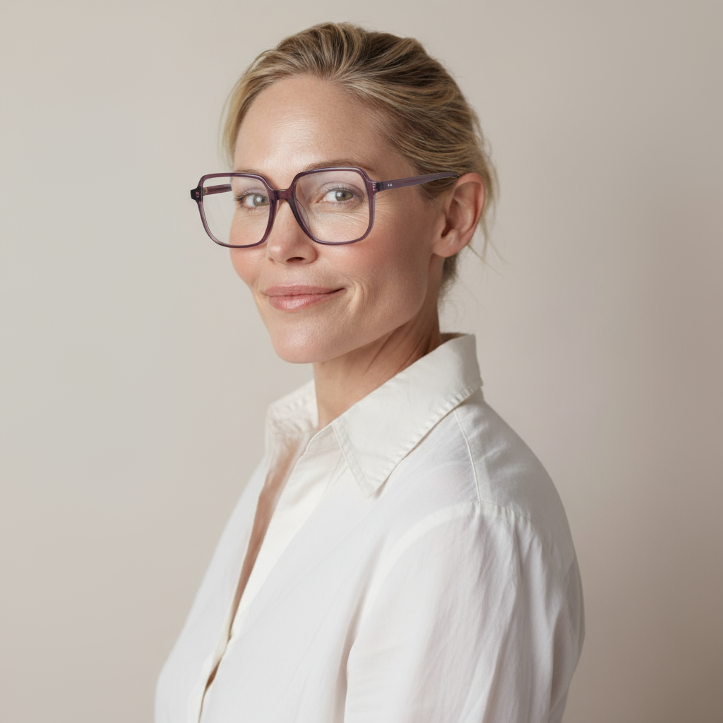 pink square eyeglasses