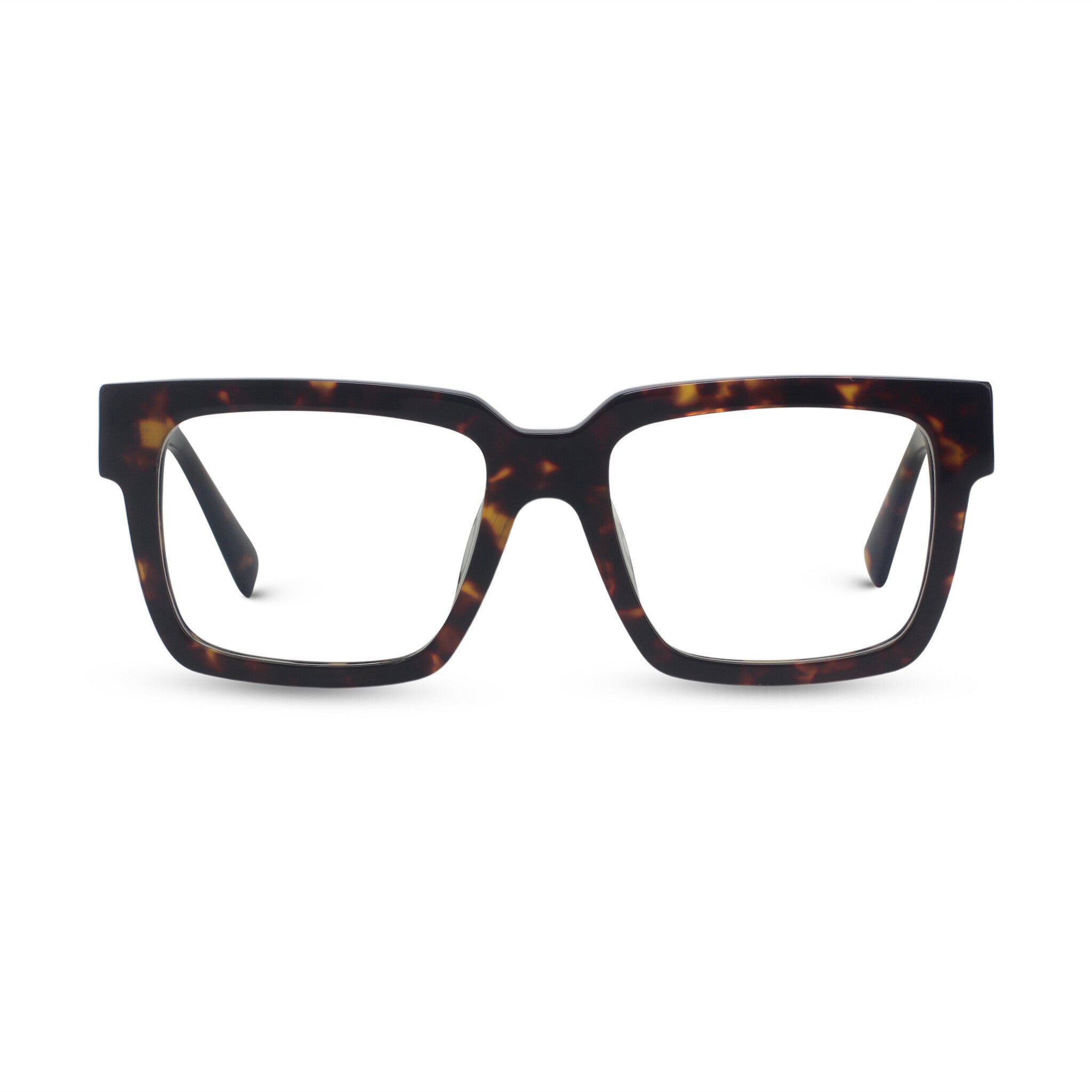 Bold rectangle tortoise eyeglasses