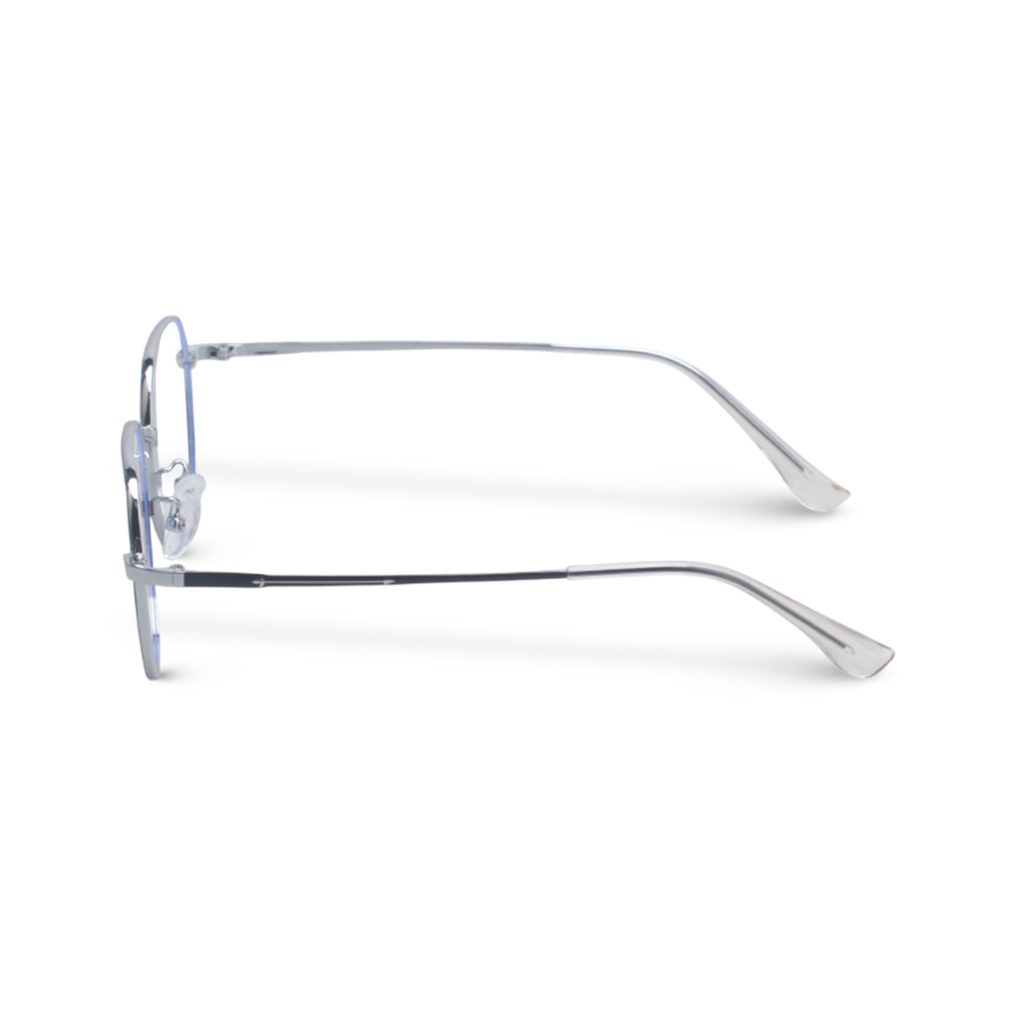 Minimal geometric black and silver eyeglasses