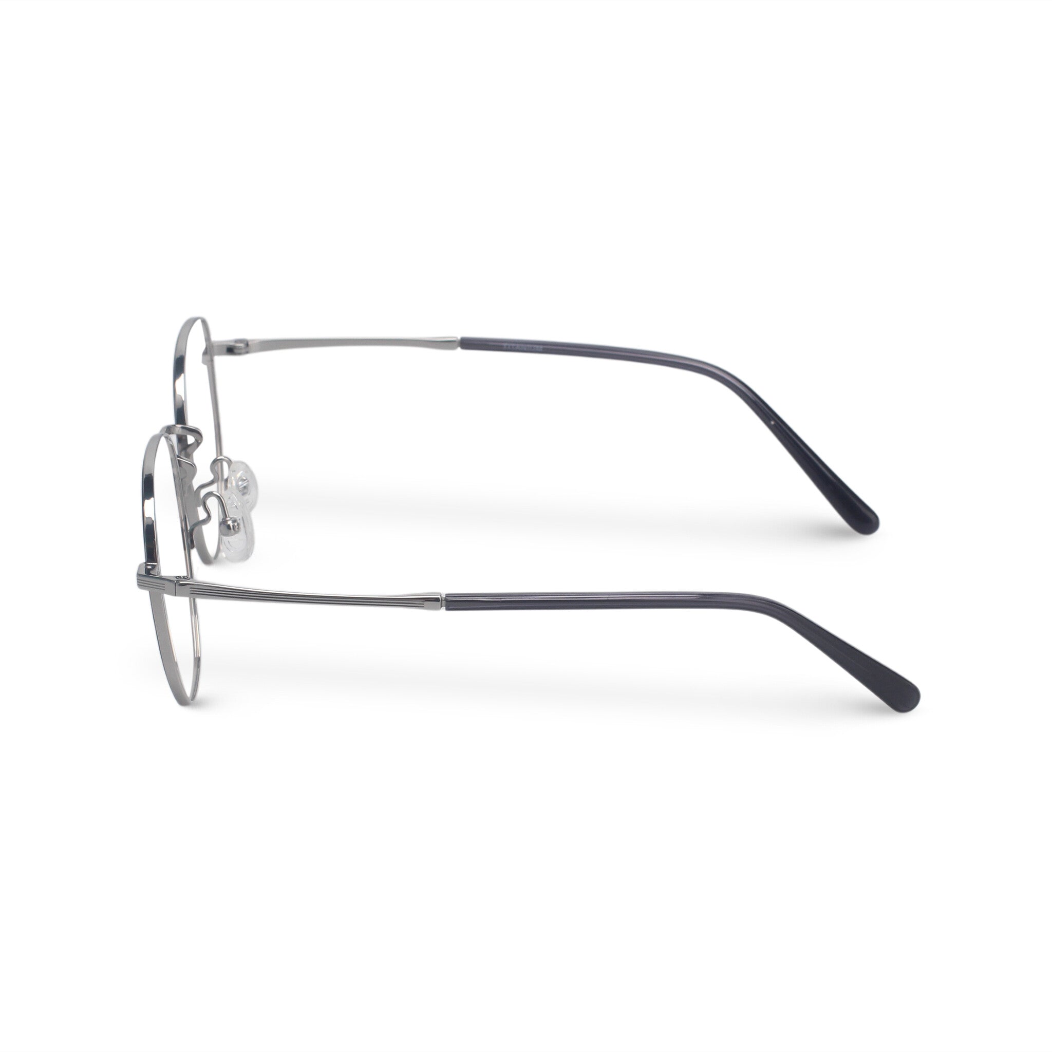 Minimal geometric titan silver eyeglasses