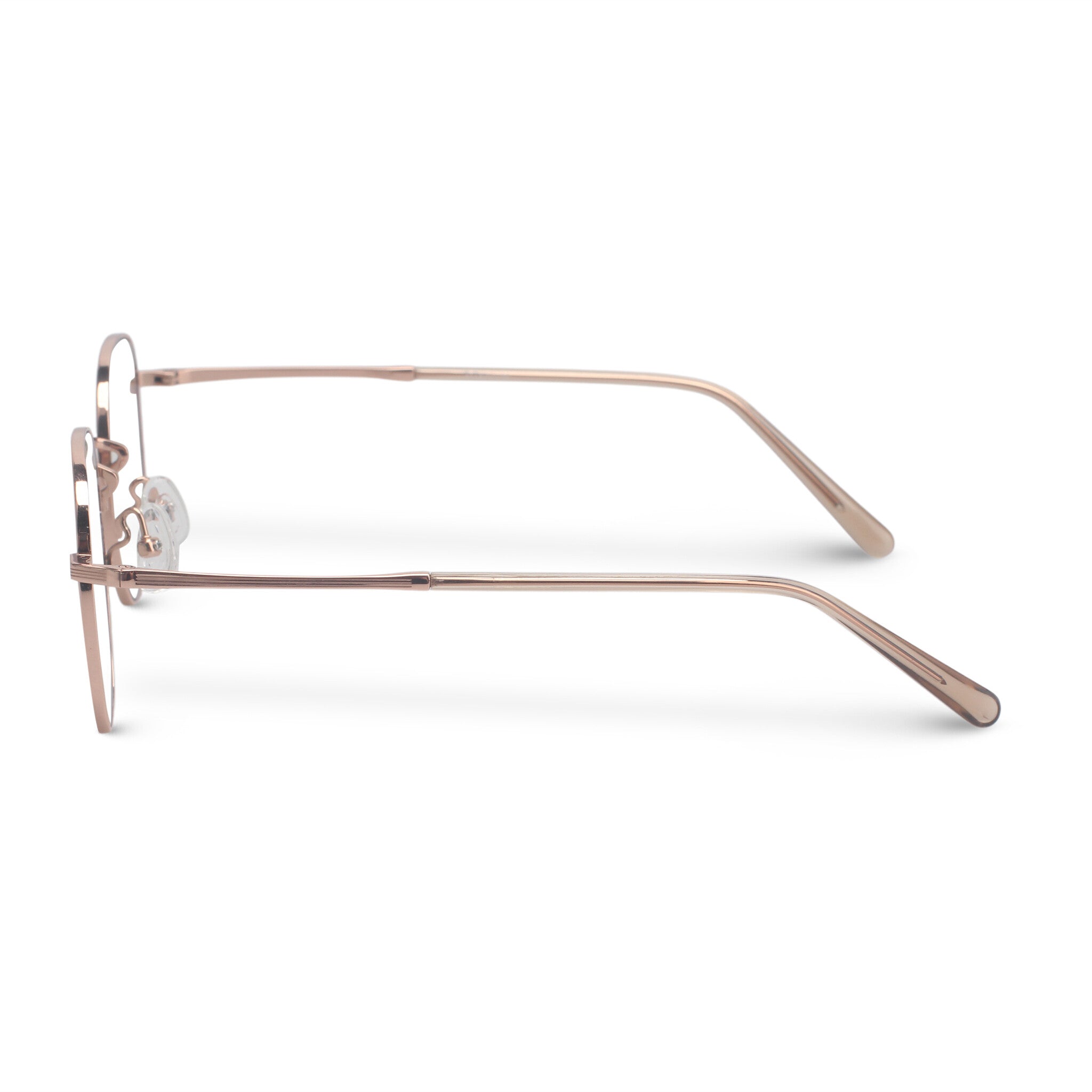 Minimal geometric pink eyeglasses