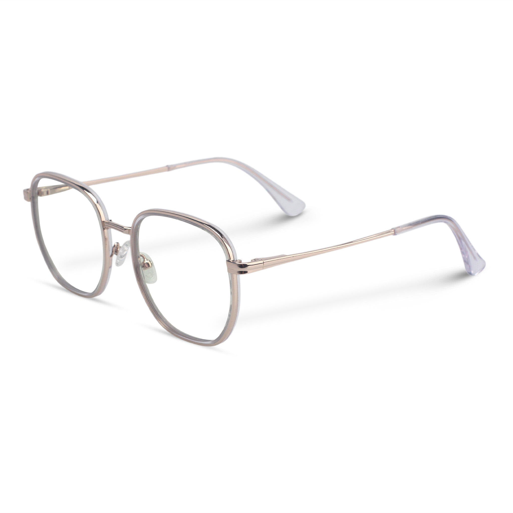 Minimal metal gold geometric eyeglasses