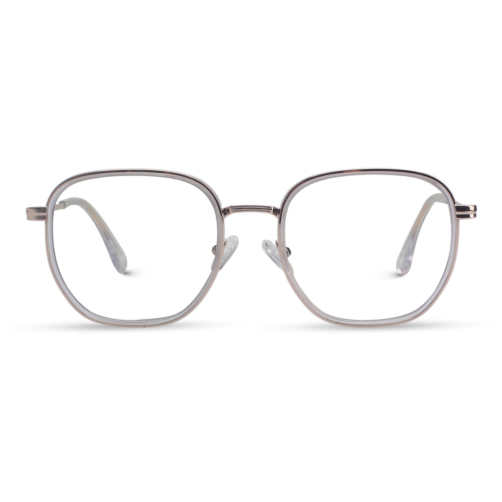 Minimal metal gold geometric eyeglasses