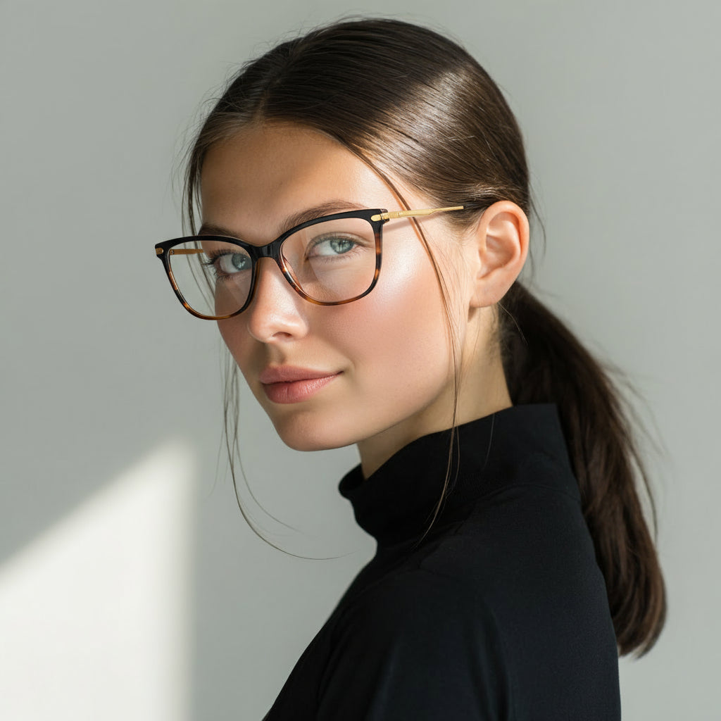 Cat-eye tortoise eyeglasses