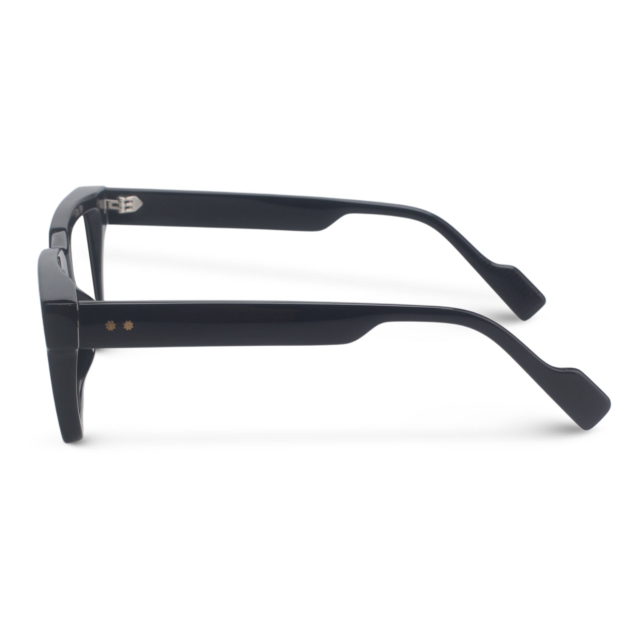 Bold square black eyeglasses