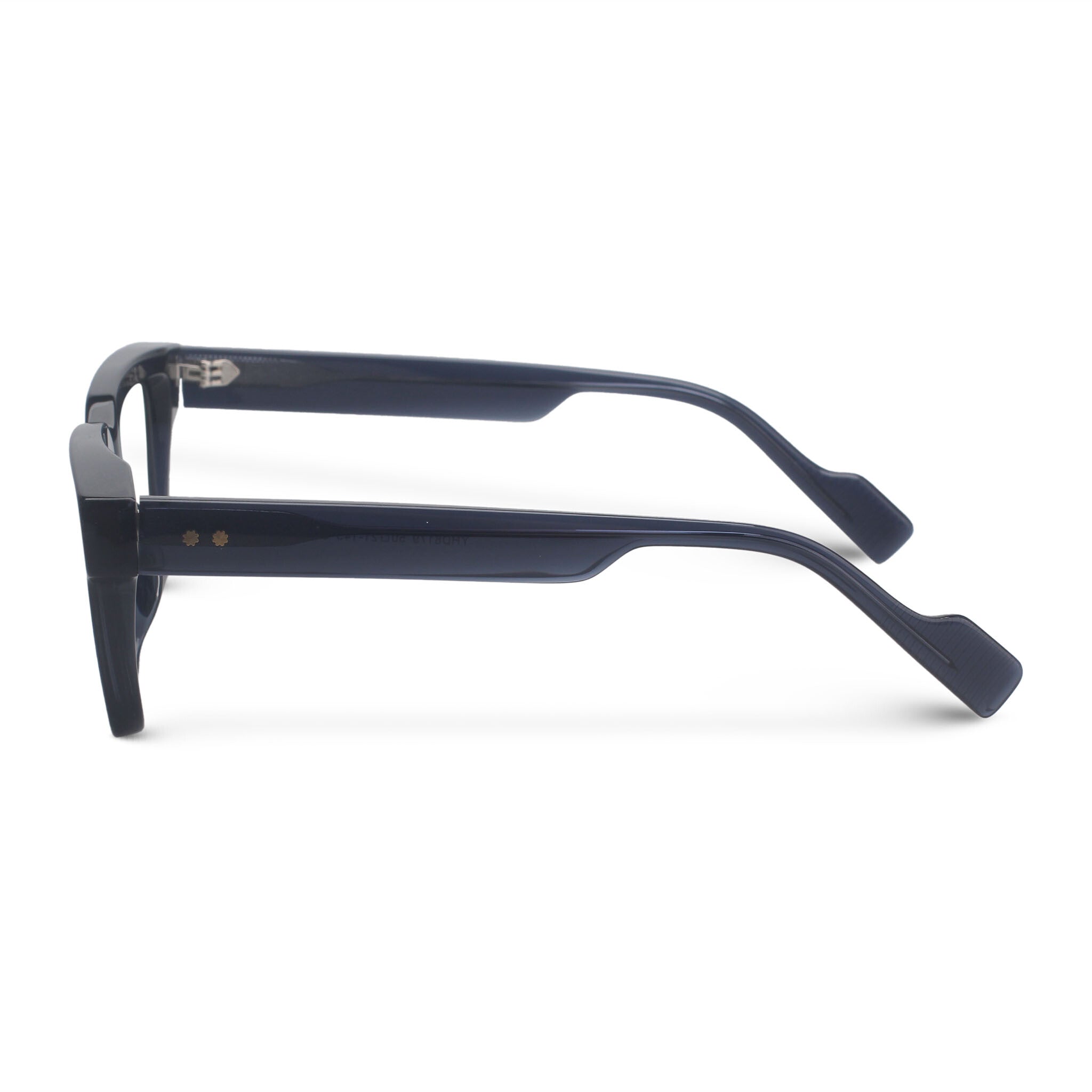 Bold square blue eyeglasses