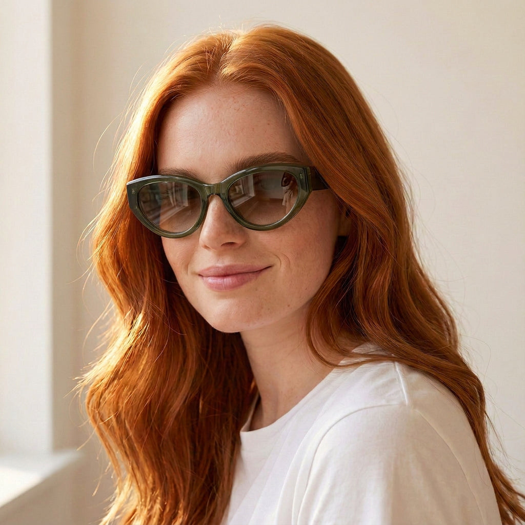 Green cateye sunglasses