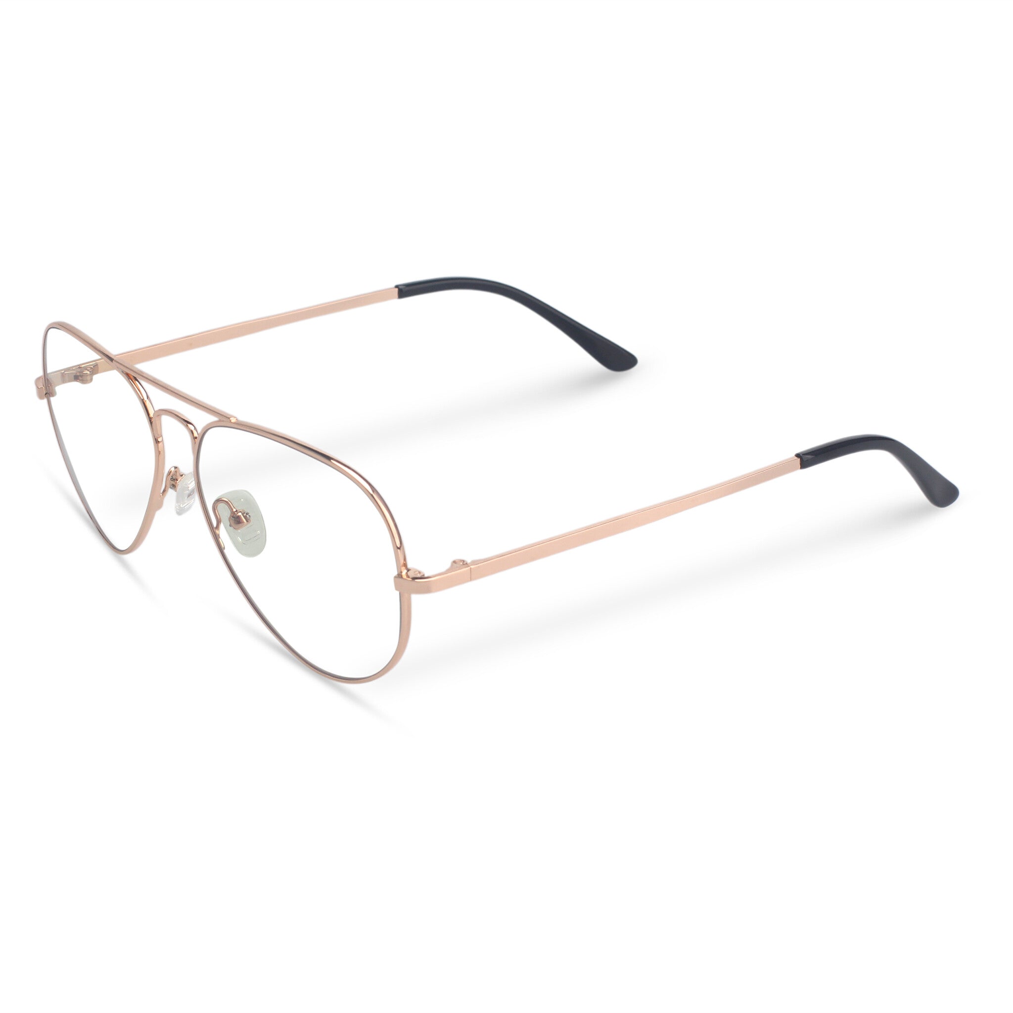 Classic aviator rose gold eyeglasses