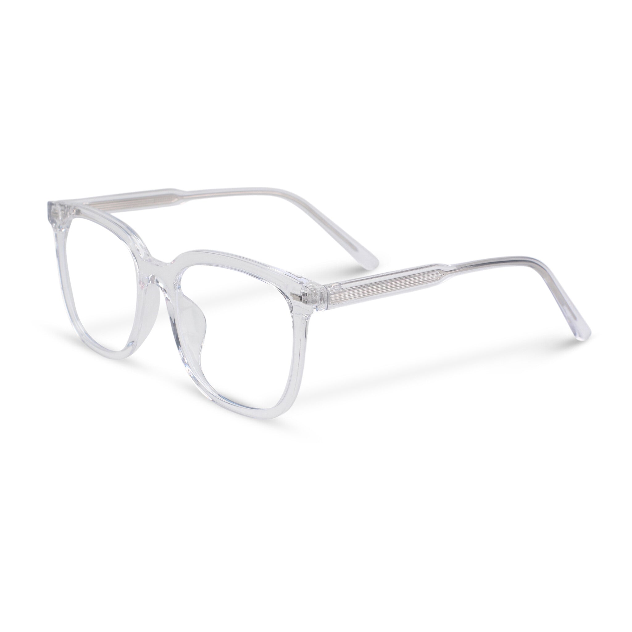Oversized square transparent eyeglasses