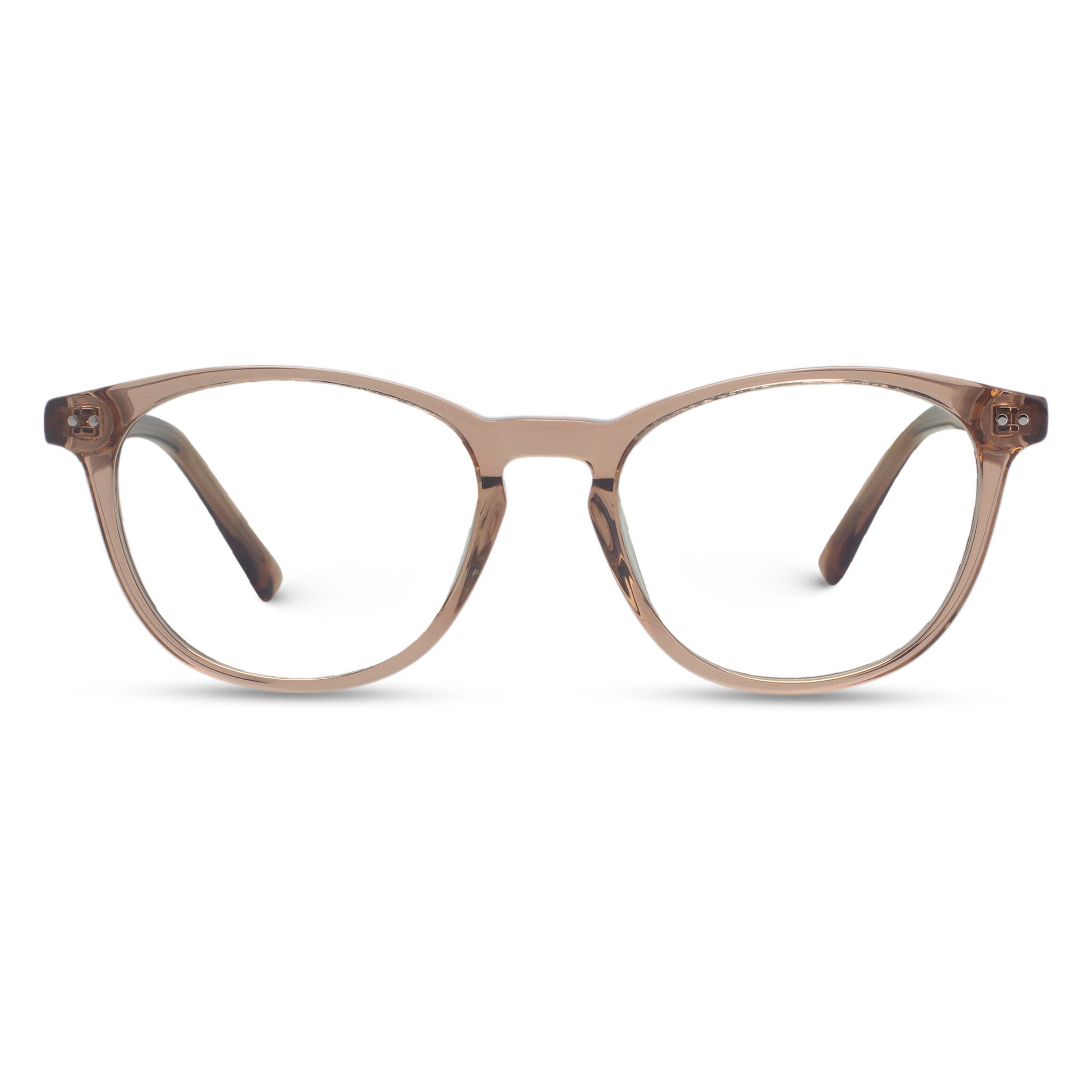 Minimal square/round pink eyeglasses