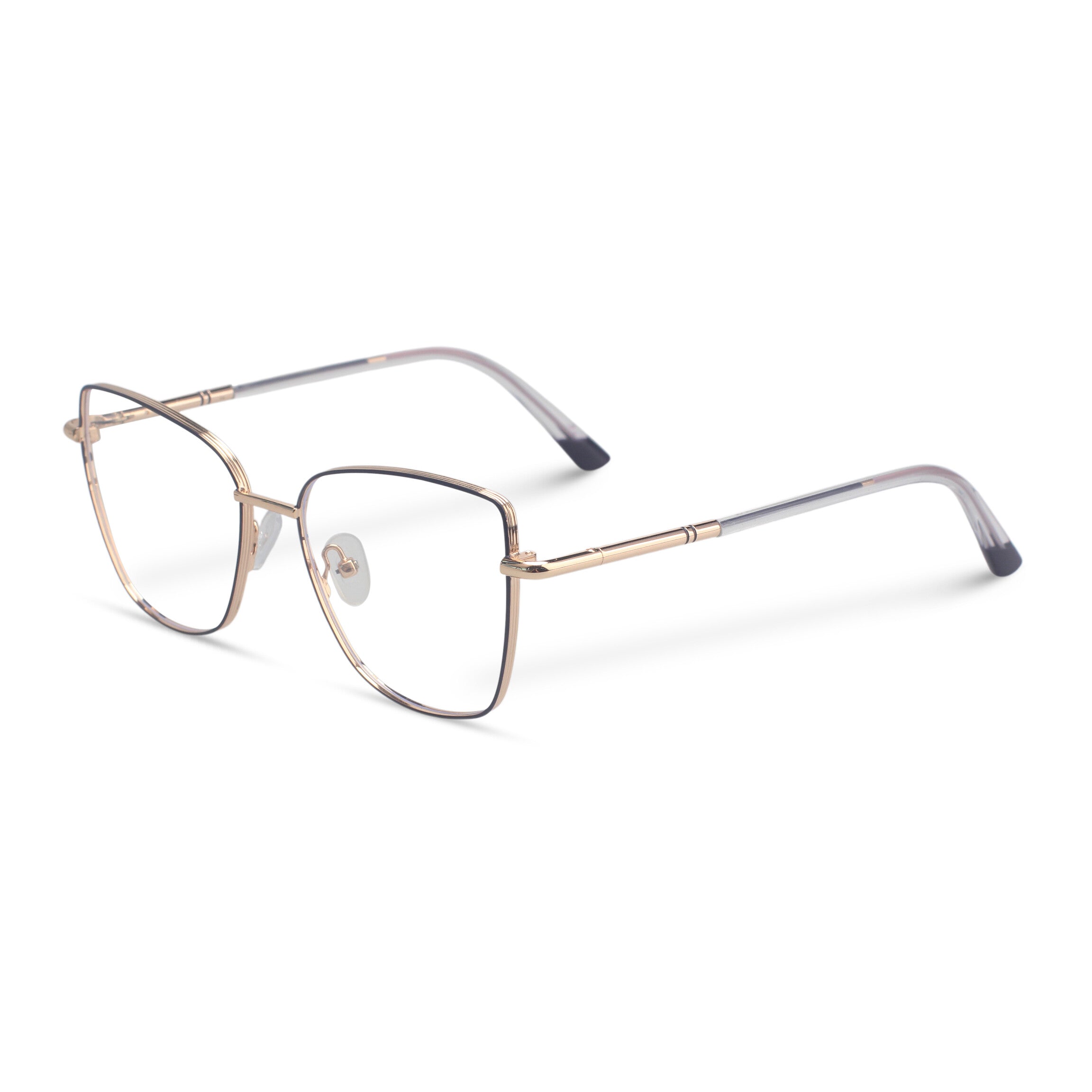 Minimal purple metal butterfly eyeglasses