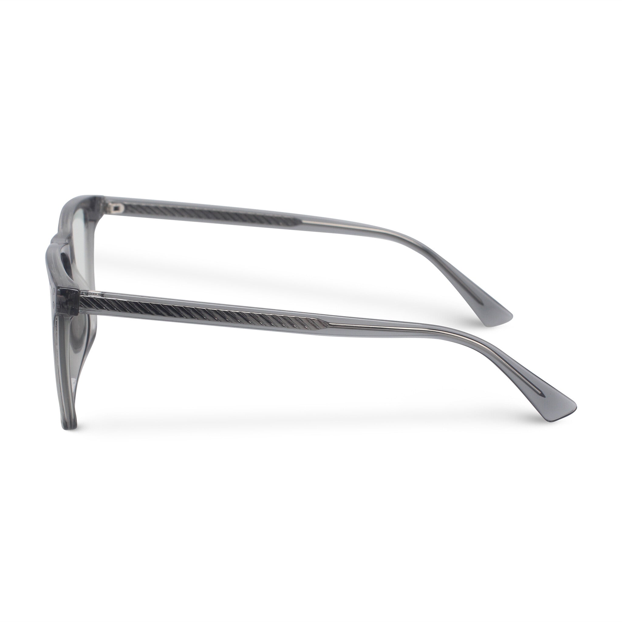 Classical square grey transparent eyeglasses