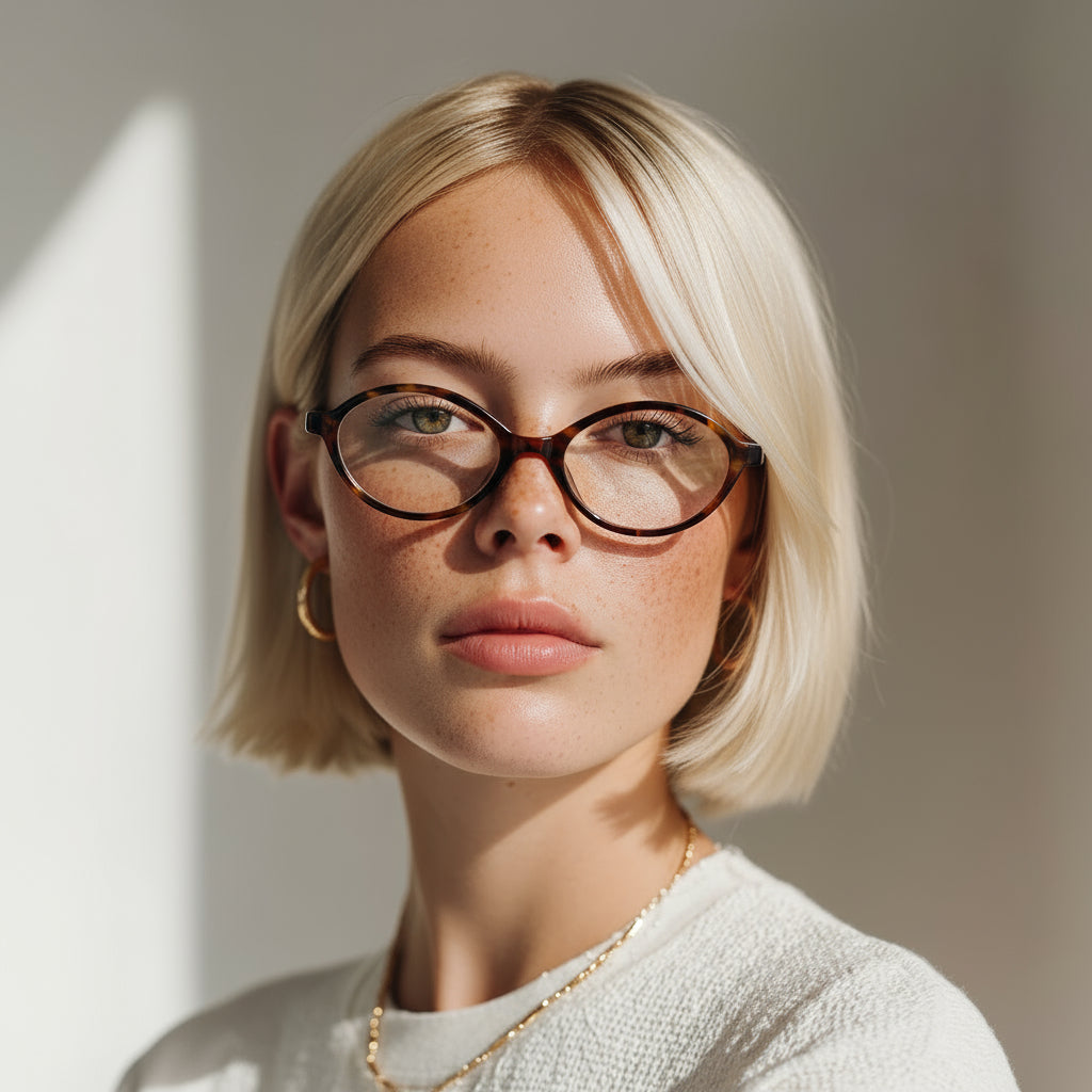tortoise oval acetate eyeglasses