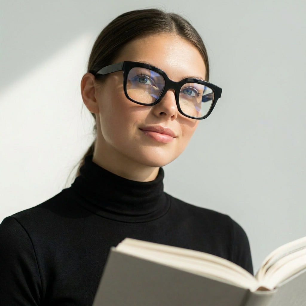 Montefalco square black eyeglasses
