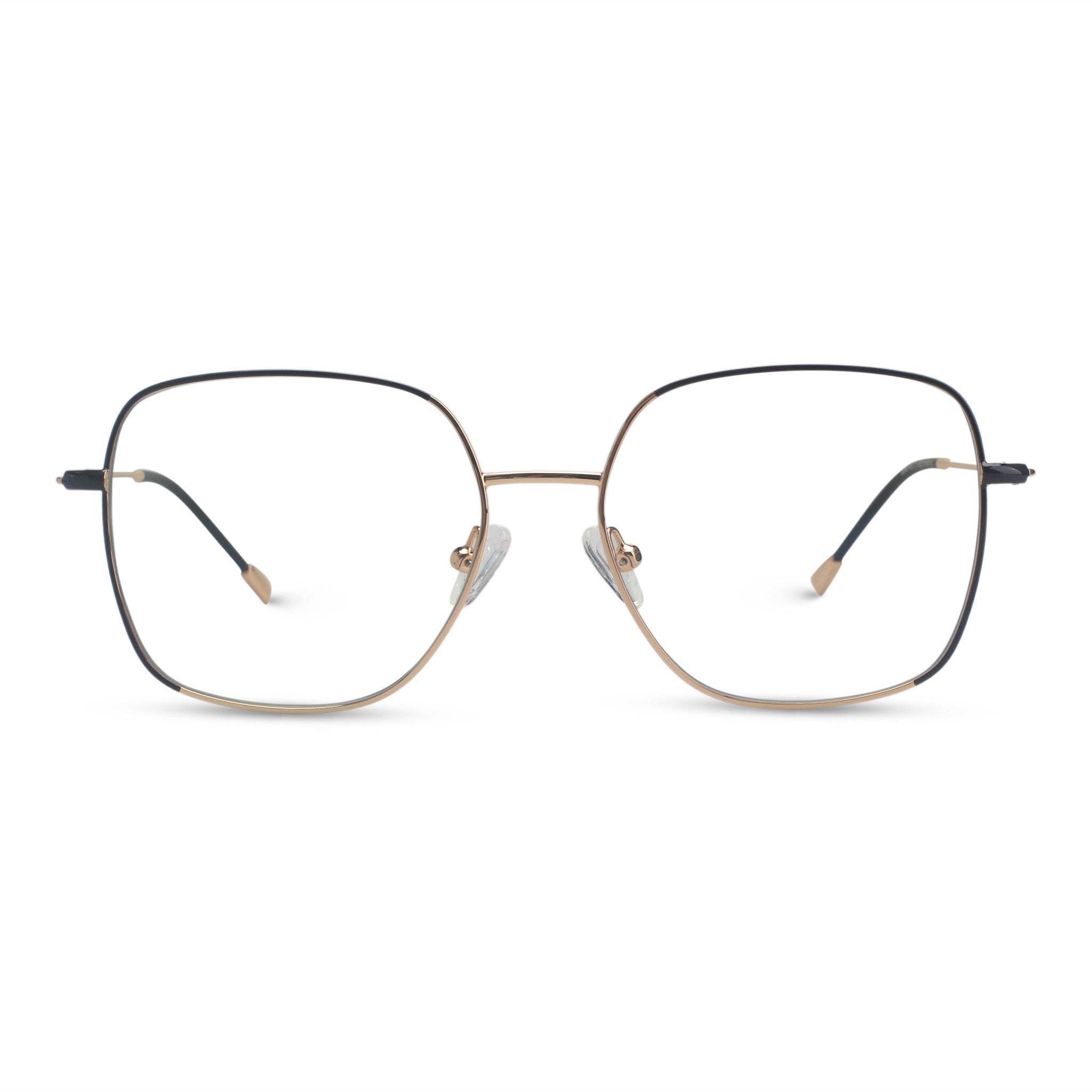 Oversized black squared eyeglasses