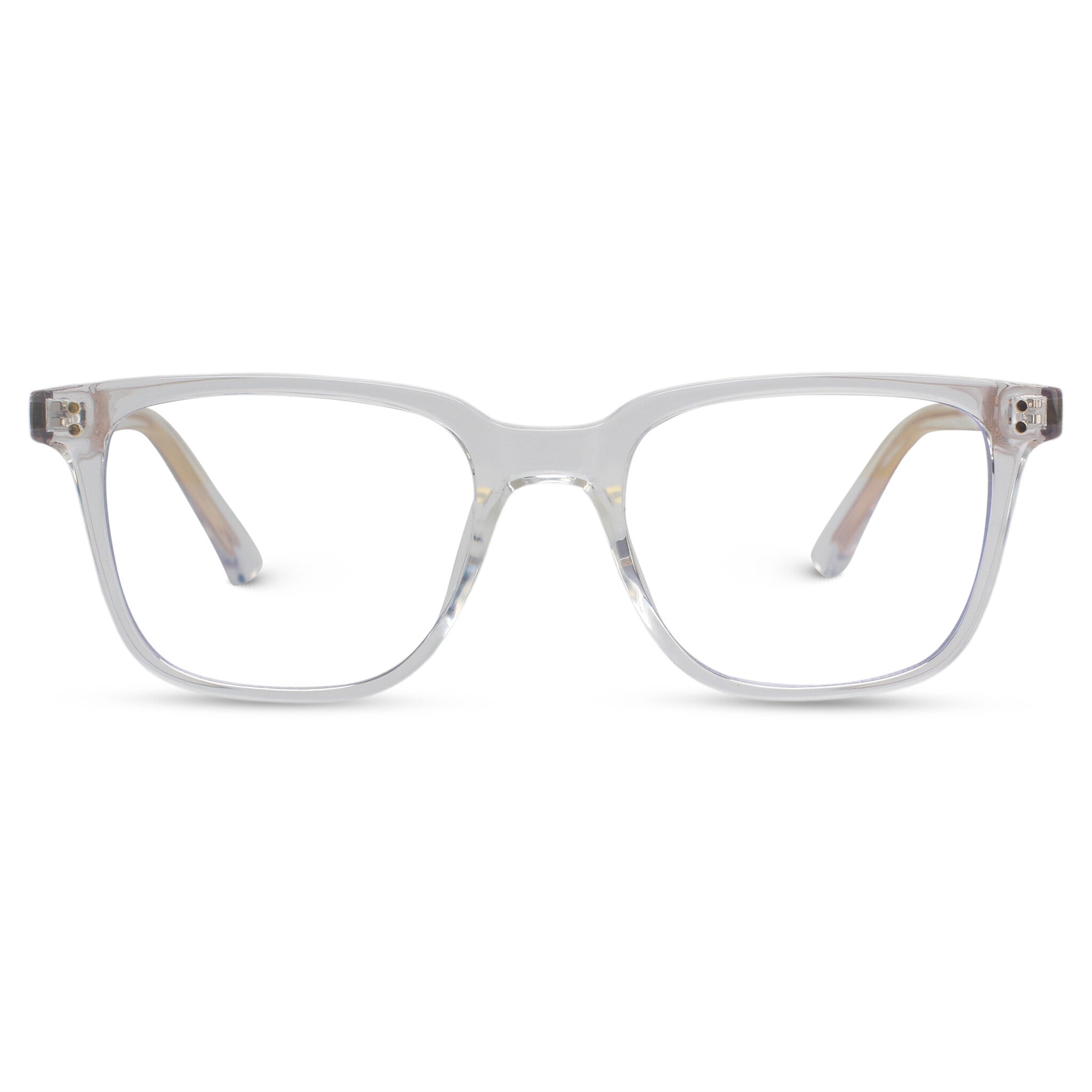 clear transparent squared plastic eyeglasses