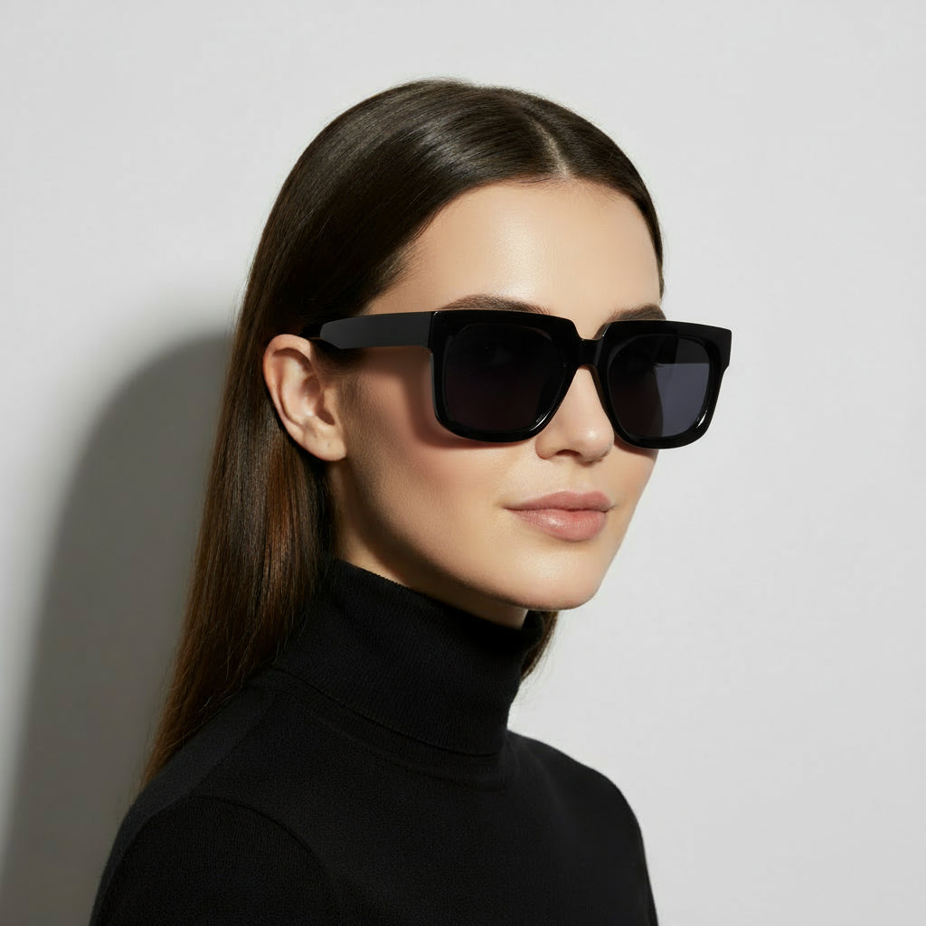 Oversized square black sunglasses