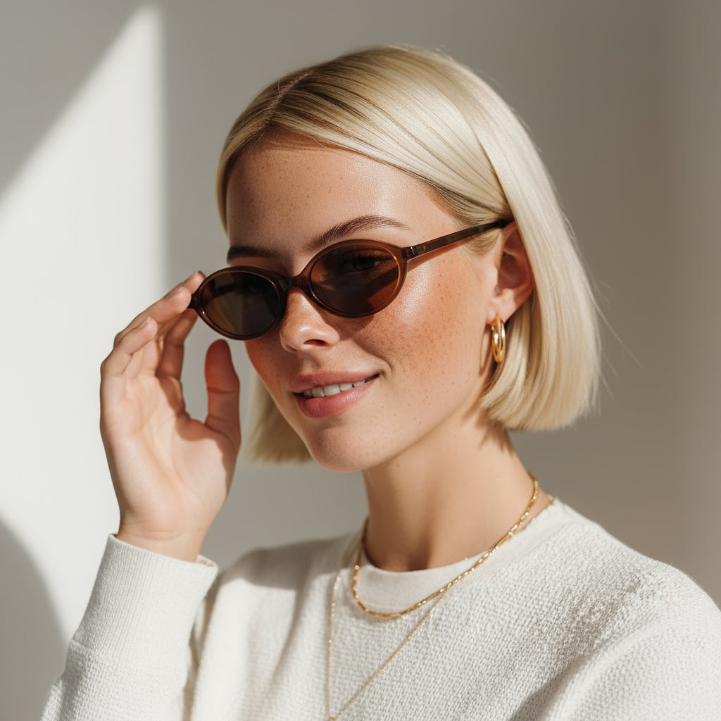 Oval brown sunglasses