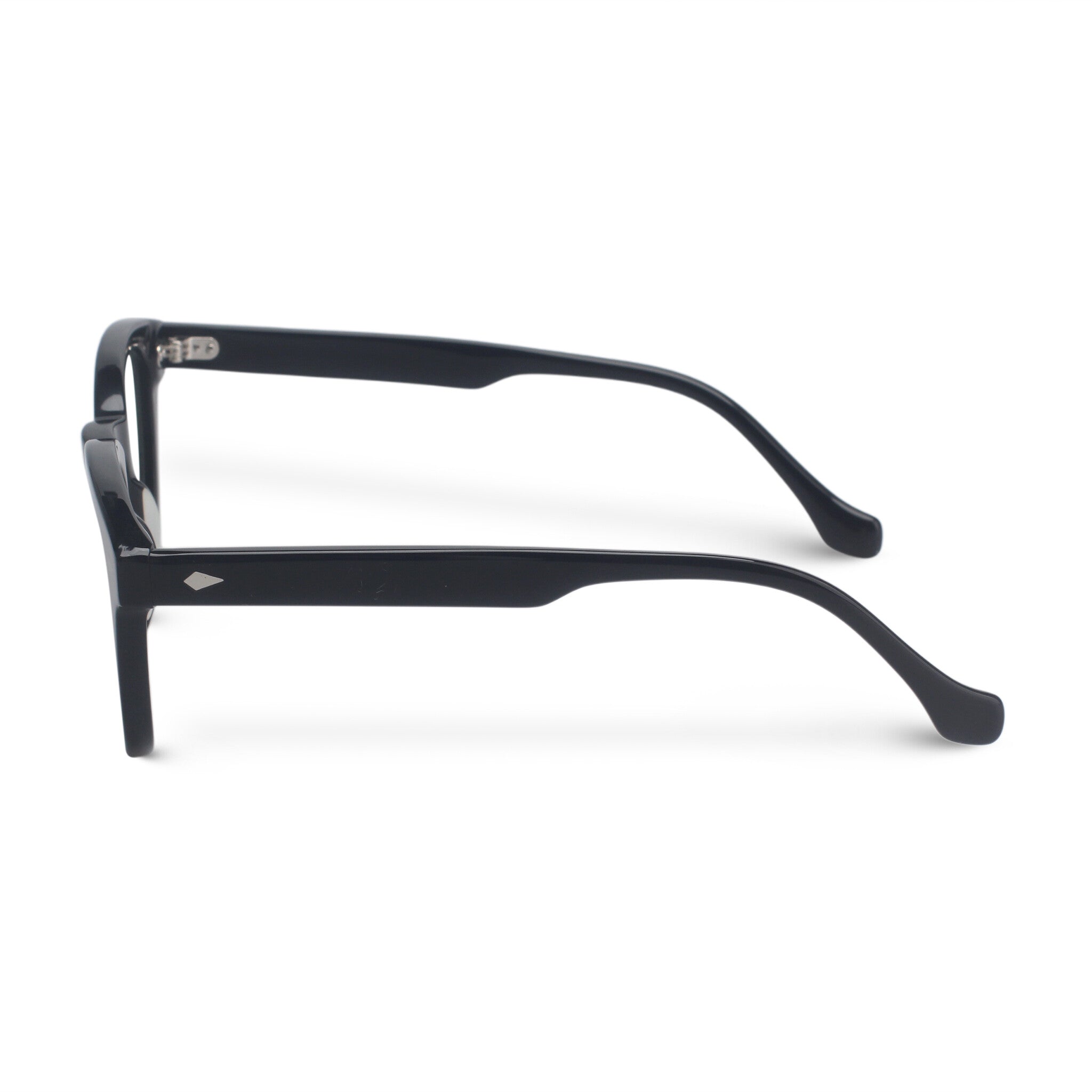 Black round plastic eyeglasses