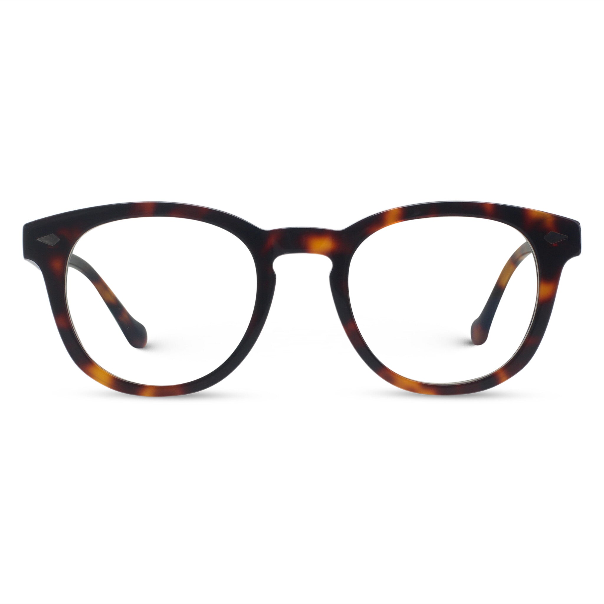 Tortoiseshell round plastic eyeglasses