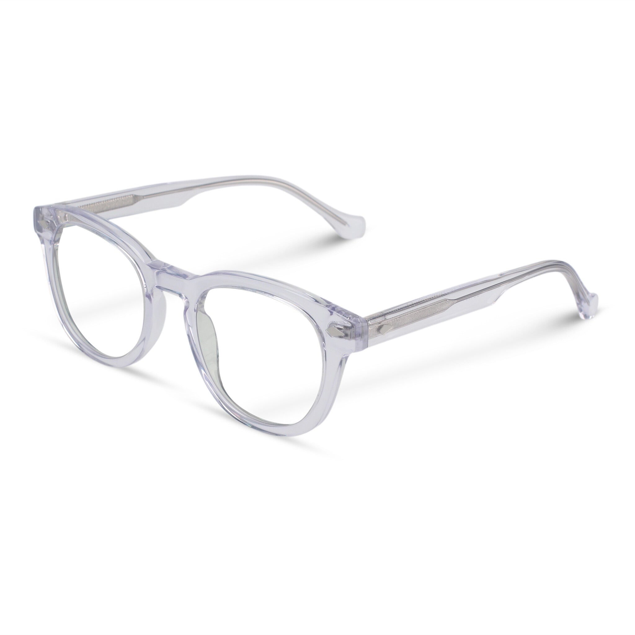 Clear transparent round plastic eyeglasses