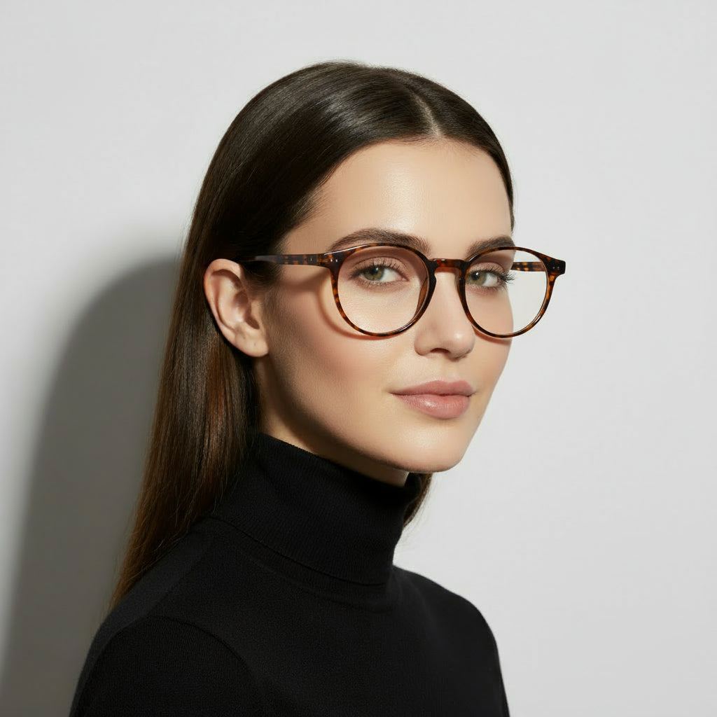 Classic round tortoise eyeglasses