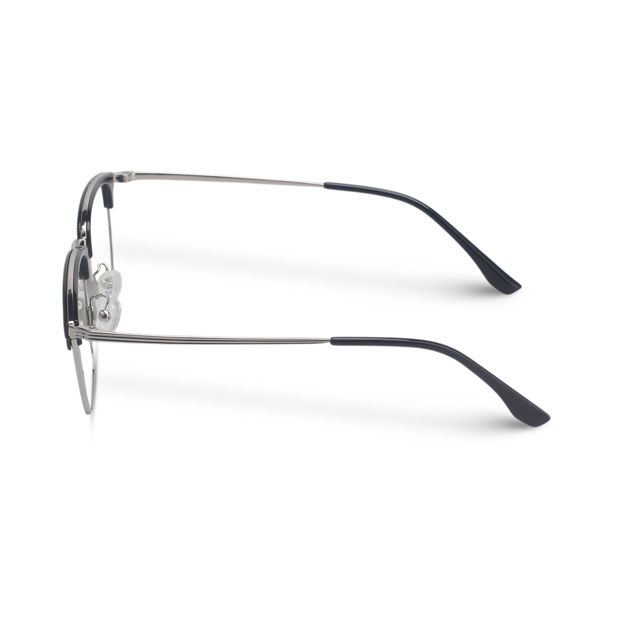 Square black and silver eyeglasses