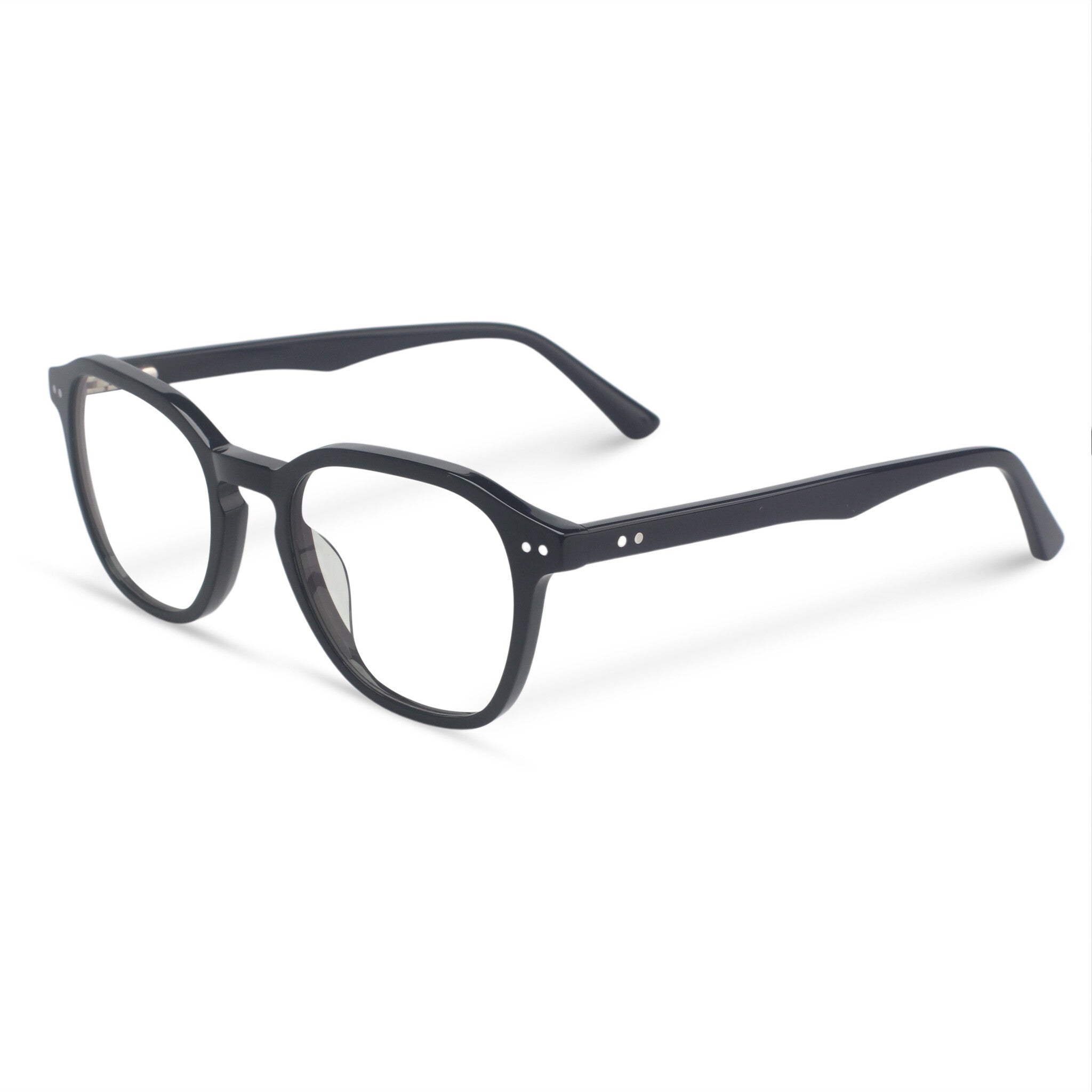 Minimal square black eyeglasses