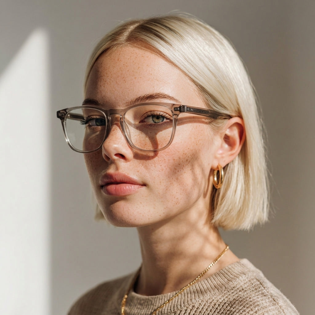 pink square glasses