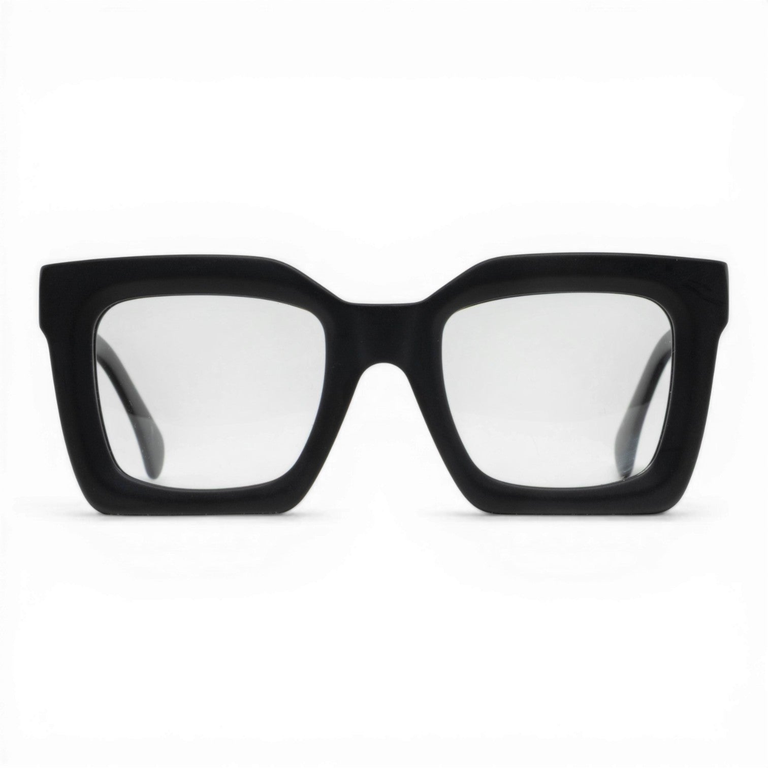 black oversized square glasses