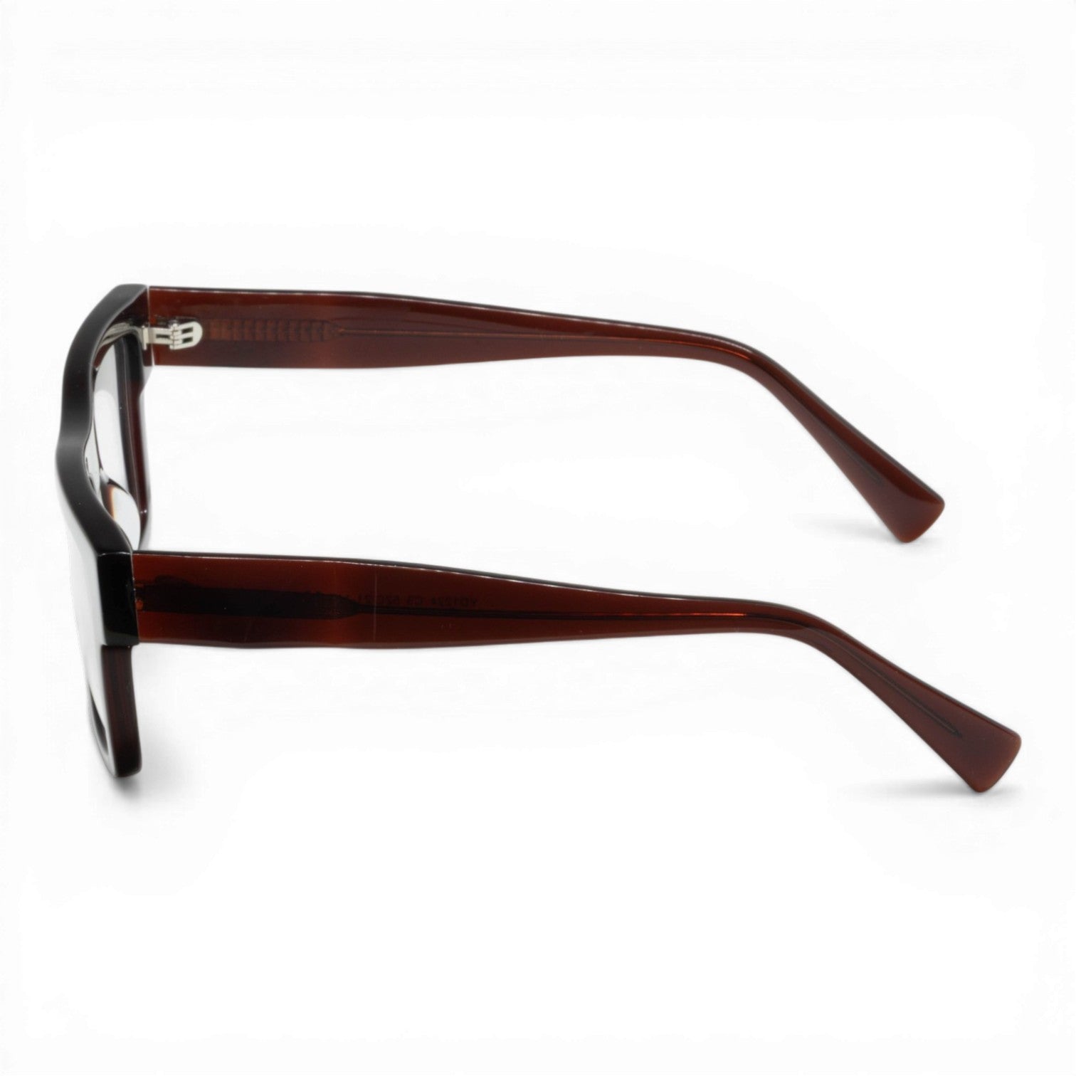 recatnagle brown glasses