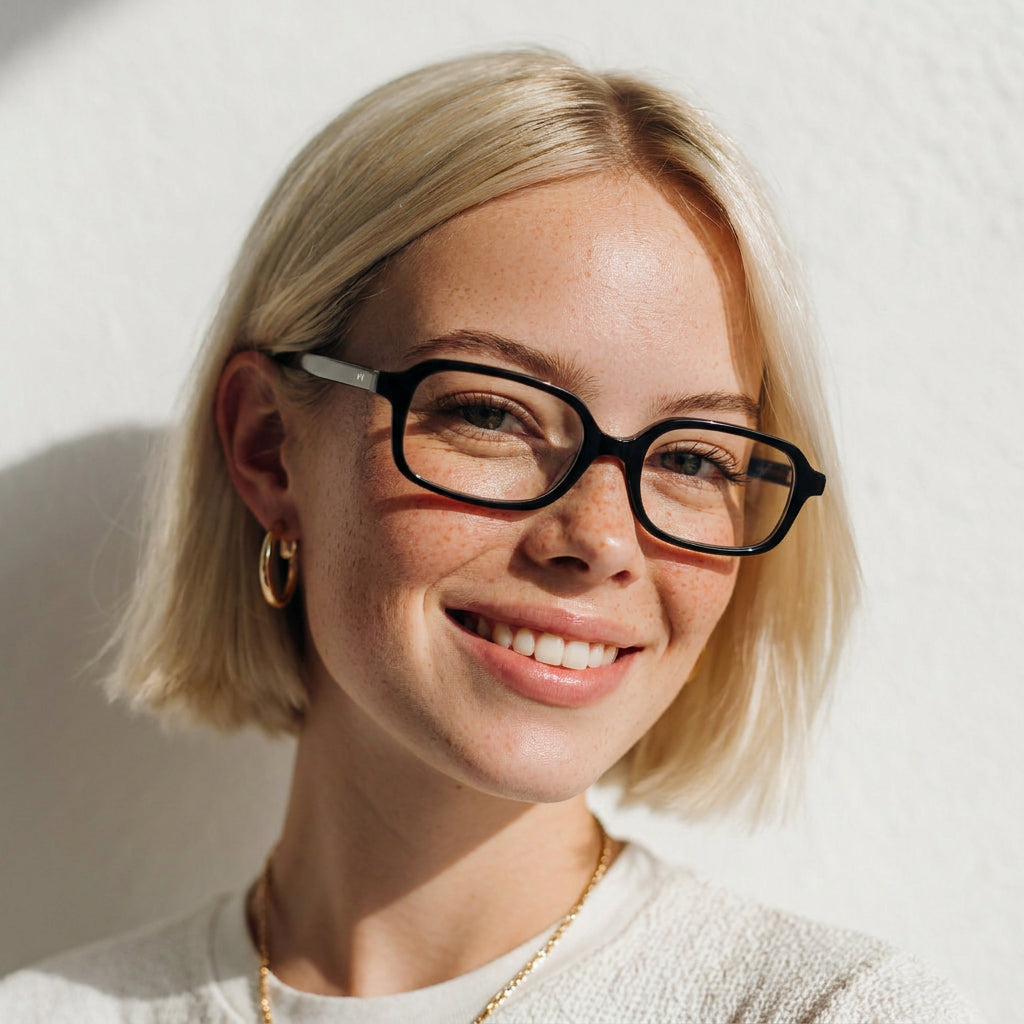 Bolsena rectangular black eyeglasses
