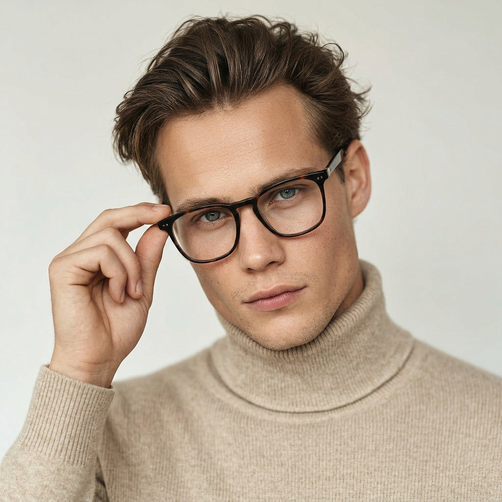 tortoise square glasses